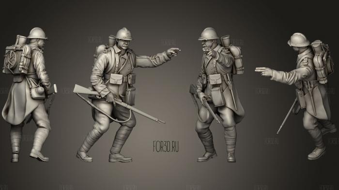 French soldier 1 5 stl model for CNC
